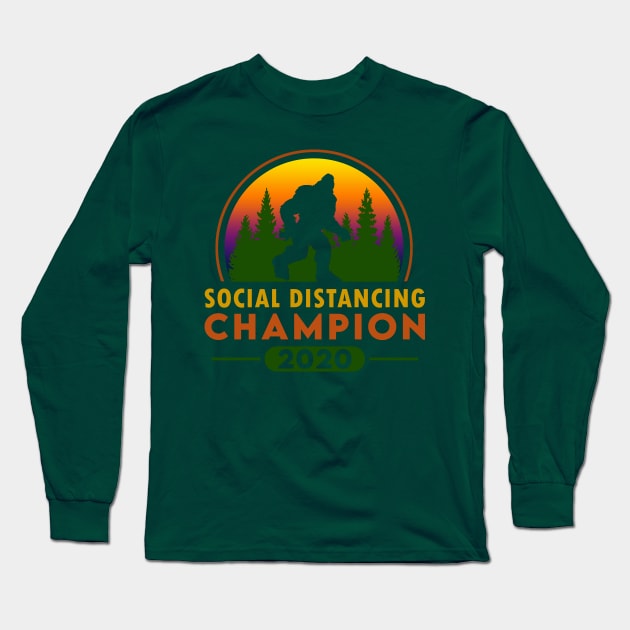 Social Distancing Champ Long Sleeve T-Shirt by ZombieGirl01